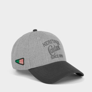 Heritage 6-Panel Cap :: Grey Heather / Graphite