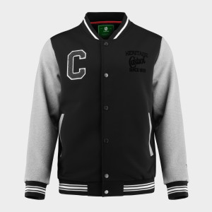 Herito BTN Varsity Jacket :: True Black / Grey Heather