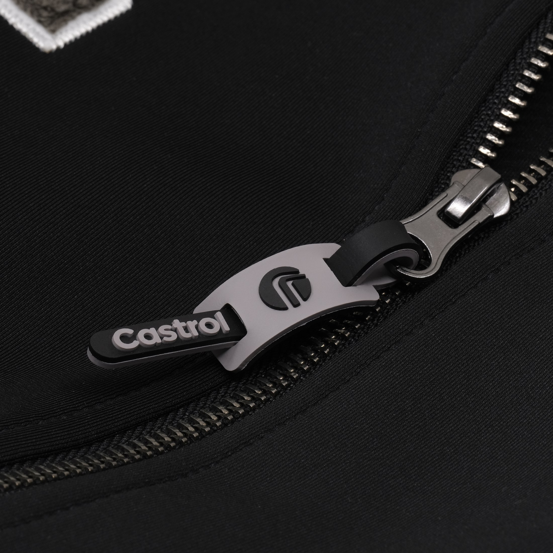 Herito ZIP Varsity Jacket :: True Black / Grey Heather